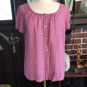 Vintage Boden Pink Polka-Dot Blouse, US Size 12